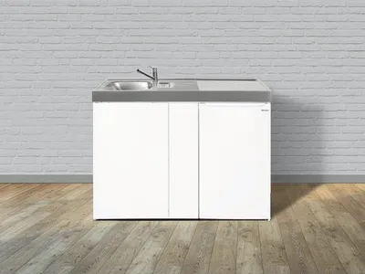 Produktbild von Stengel-Küchen Miniküche mit Geräten Easyline 100 cm weiß glänzend vormontiert Variante links 1410000006300