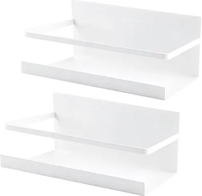 Immagine prodotto di Uniqoos® Set da 2 mensole magnetiche per spezie, realizzate in acciaio resistente e dotate di ripiano scorrevole – mensole magnetiche per frigorifero e superfici metalliche, salvaspazio