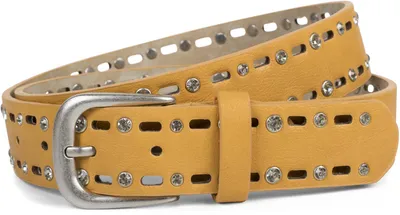 Produktbild von styleBREAKER Damen Gürtel einfarbig mit ovalem Cutout Muster und Strass, Strassgürtel, kürzbar 03010097
