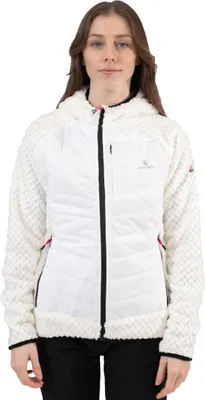 Produktbild von ATHL DPT. Damen gefütterte Sportjacke in sportlichem Design mit praktischer Kapuze, Hybridjacke Weiß, Gr. M