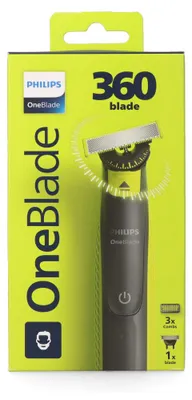 Produktbild von Philips Norelco OneBlade OneBlade 360 QP2724/23 Face, Folienschaber, Grau, Limette, QP210, QP220, QP230, QP610, QP620, QP410, QP420, Akku, Nickel-Metallhydrid (NiMH), Integrierte Batterie