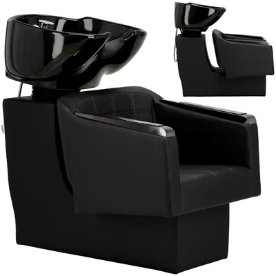 Produktbild von Waschstation Friseurstuhl Barbershop Pikos für Friseursalon bewegliche Keramikschüssel Armatur Wasserhahn Duschkopf