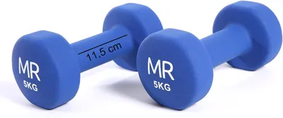 Zdjęcie produktu dla Rebecca Mobili 2x Obciążniki Hantle Niebieski Trening Sport Siłownia 2 x 5 kg