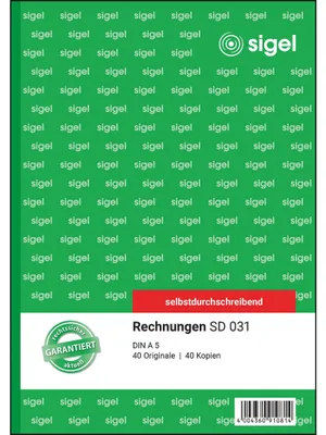 Image de SIGEL SD031 Factures - A5, 1ère et 2ème feuilles imprimées, SD, MP, 2 x 40 feuilles