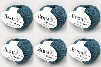 Productafbeelding van 6x Berta by Permin – Wol-Katoen Breigaren (08 Turkoois)
