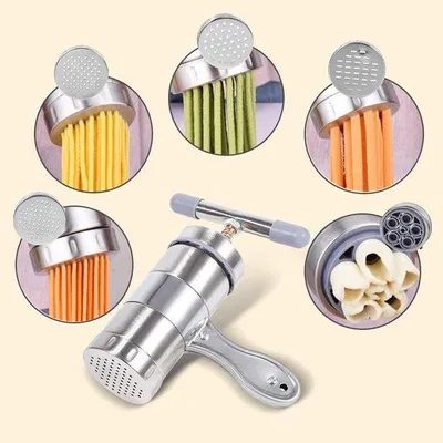 Produktbild von Handgeführte Pasta-Maker aus Edelstahl - Verstellbare Dünnheit - Multifunktionell - Einfache Bedienung - Dauerhaftes Material - Nudelmacher