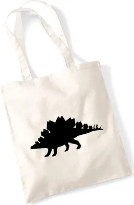 Produktbild von Huuraa Jutebeutel Stegosaurus Dinosaurier 10 Liter Natural Baumwolle Tasche Geschenkidee