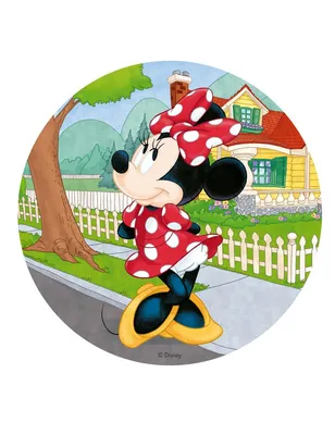 Zdjęcie produktu dla Jadalna dekoracja na tort Disney Minnie Mouse Cake Topper, średnica koła: 20 cm, motyw: Myszka Minnie nr 1