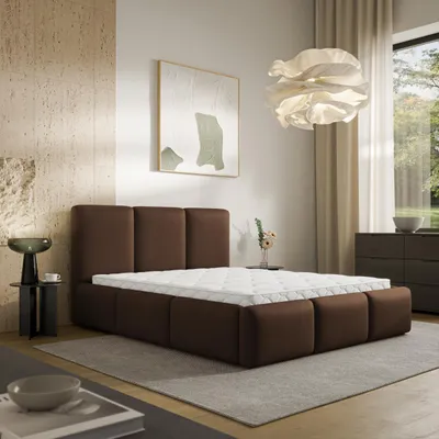 Produktbild von Masseno Polsterbett ARSIL 180x200 cm, Polsterbett mit Bettkästen -Braun, KRONOS 06