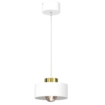 Zdjęcie produktu dla Lampa wisząca biała ze złotym elementem Marti 1xE27 15W Luminex