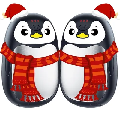 Imagen del producto de Juego de 2 calentadores de manos eléctricos (8000 mAh), recargables por USB, magnéticos y portátiles; reutilizables. Un regalo ideal para hombres