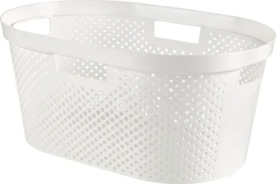 Produktbild von Curver INFINITY Wäschekorb mit Lochmuster, 40 l, Weiß