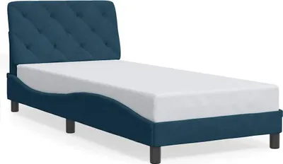 Image de vidaXL Cadre de lit sans matelas bleu 90x200 cm velours
