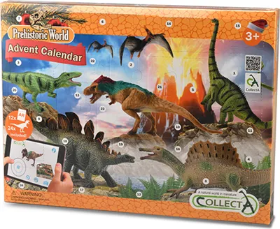 Produktbild von Collecta Adventskalender mit handbemalten Figuren aus dem prähistorischen Leben