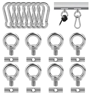 Imagen del producto de TRANKIELO® - Tapones para toldos, juego de 8 unidades - Acero inoxidable, fáciles de instalar, uso versátil