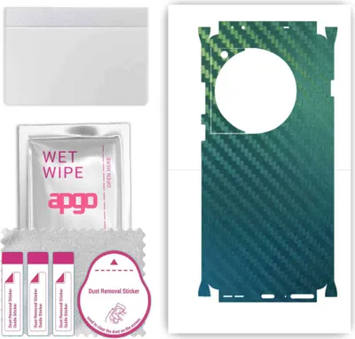 Produktbild von apgo Rückseite + Seiten Schutzfolie, Skin, kompatibel mit OnePlus 12, Hinten Displayschutzfolie aus Vinylfolie, kratzfest, einfache Montage - Kohlenstoff-Chamäleon CAKA1