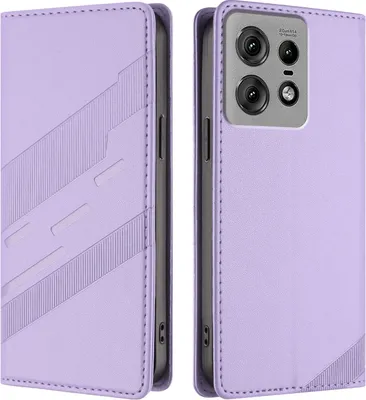Image de Etui pour Motorola Edge 50 Pro, étui portefeuille en cuirPolyuréthaneavec fente pour cartes et fonction stand Violett