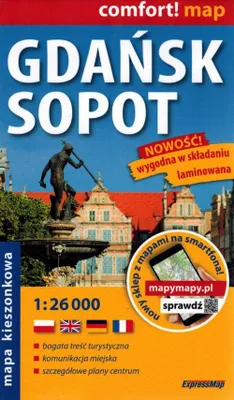 Immagine prodotto di Danzica Sopot pianta della città laminata tascabile 1:26000
