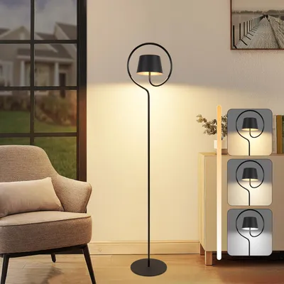 Image de ZMH LED Lampadaire Salon Dimmable 120cm : Lampadaire solaire extérieur avec USB-C Rechargeable Batterie Lampadaire sans fil 3000K-6500K Hauteur réglable pour chambre bureau jardin terrasses
