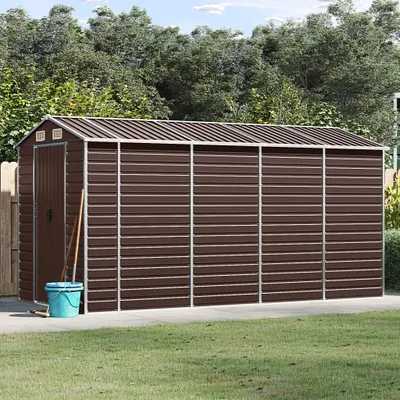 Immagine prodotto di VidaXL Casetta da giardino 191x385x198 cm in acciaio zincato marrone