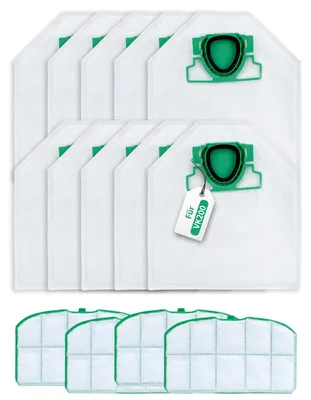 10 Staubsaugerbeutel für Vorwerk VK200 + 4 Motorschutzfilter