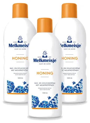Obrázek produktu pro 3 kusy sprchového a mycího gelu Melkmeisje s medem - 1000 ml - výhodná balení