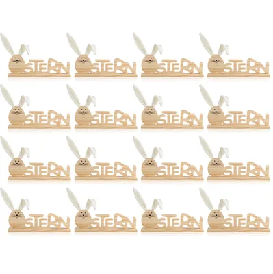 Produktbild von com-four® 16x Deko Aufsteller für Ostern - Schriftzug mit niedlichen Hasenkopf