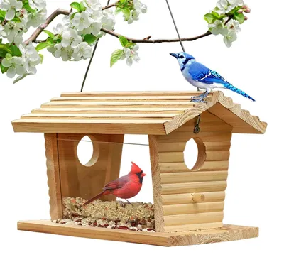 Productafbeelding van Houten Vogelvoederhuisje Voor Buitenshuisgebruik