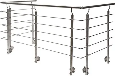 Produktbild von Pertura Geländer-Komplettset Hestia U-Form Edelstahl mit Rundstäbenfür Seitenmontage B: 9 m