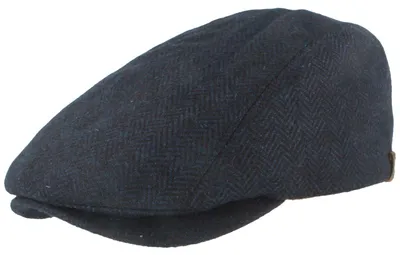 Balke Flatcap schicke Übergangsmütze Fischgrät in blau