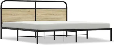 Obrázek produktu pro vidaXL Kovová postel bez matrace Sonoma dub 180x200 cm