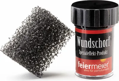 Produktbild von Kunstblut Set - Wundschorf Blut 15ml + Schwamm