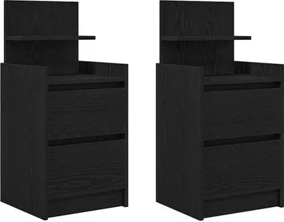 Obrázek produktu pro Noční skříňky se 2 zásuvkami 2 ks černé 38x34x80 cm