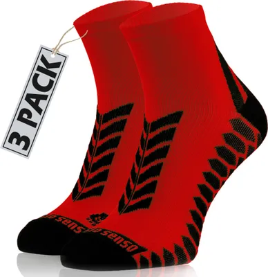 Produktbild von Sesto Senso Sportsocken – Bequeme, atmungsaktive Socken – Uni für Damen und Herren, Größe 39-42, Rot - 3er-Pack