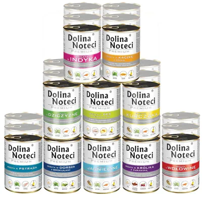 Zdjęcie produktu dla Dolina Noteci Premium Mokra Karma Dla Psa Mix 10 Smaków Drób Ryba Dziczyzna 30x400g