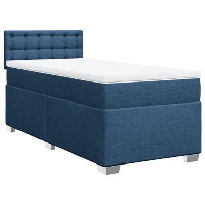Produktbild von vidaXL Boxspringbett mit Matratze Blau 90x200 cm Stoff