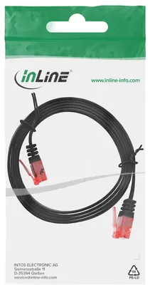 Immagine prodotto di Cavo patch InLine® piatto, U/UTP, Cat.6, nero, 1m