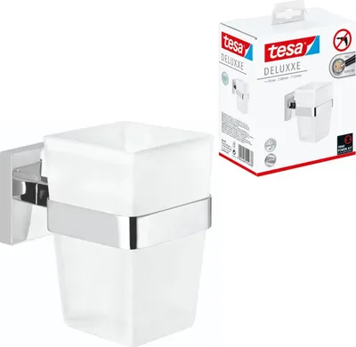 Obrázek produktu pro tesa Deluxxe Zahnbürstenhalter inkl. Klebelösung silber