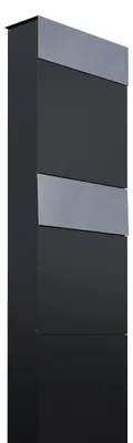 Produktbild von Briefkastenanlage The Box for Two in Schwarz mit Edelstahlklappe