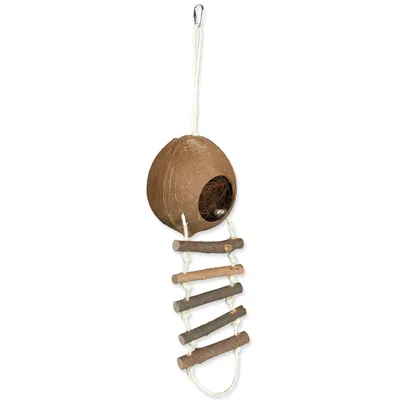 Image de Trixie Maison en noix de coco pour hamsters/souris, dimensions : ø 13 x 56 cm