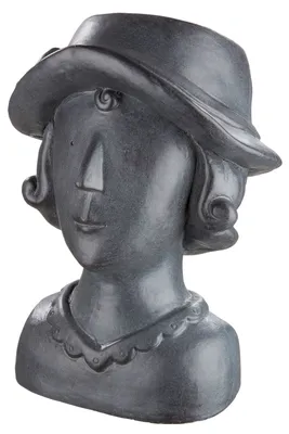 Zdjęcie produktu dla GILDE Übertopf, Büste, "Madam", Magnesia, anthrazitfarben, , L. 23 cm, B. 24 cm, H. 38 cm 36031