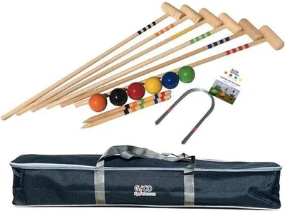Produktbild von Massives Holz-Croquet-Set für den Garten mit 6 Bögen