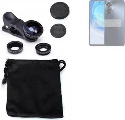 Produktbild von K-S-Trade Smartphone Kamera Linsen Set Kompatibel mit Tecno Camon 19 Pro 3in1 Clip-On Kamera Adapter Macro Weitwinkel FishEye Fischauge Objektiv Linse