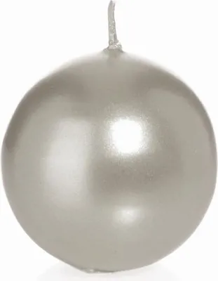 Produktbild von INNA-Glas Kugelkerze ROSELLA, silber, Ø7 cm, 16h - Germany - Kugel Kerze