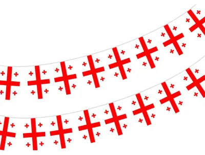 Georgien Flaggenkette 11,4 m, 40 Fahnen 14 x 21 cm