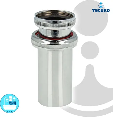 Produktbild von tecuro Tauchrohr mit Ø 38 x 1 1/4 Zoll Überwurfmutter x 92 mm SONDERAUSFÜHRUNG, Messing verchromt