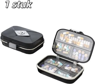 Produktbild von Reismedicijnkoffer - 7-teilig - Dicht en waterproof - 11x8x3,5cm - Schwarz