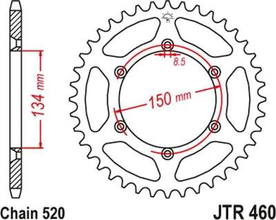 Produktbild von Jt Hinteres Ritzel 489 44 Für Kawasaki Kx/Kxf `84-20 (48944Jt) (Kette 520)