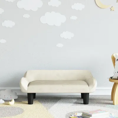 Immagine prodotto di The Living Store Divano per bambini Crema 70x40x24 cm Velluto