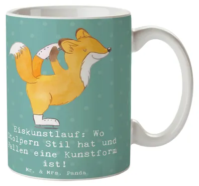 Produktbild von Mr. & Mrs. Panda Kaffeetasse Eiskunstlauf Kunst - Meeresbrise - Geschenk, Trinkbecher, Sportler, Sportart, Eleganz, Tasse, Teamsport, Teetasse, Aufstehen, Präzision, Pott